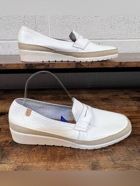 Verbenas Loafer Espadrille Wedge Slip On Casual White Leather Thalia Womens 10.5